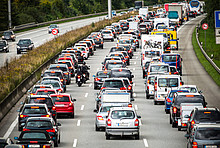 Stau auf der Autobahn.